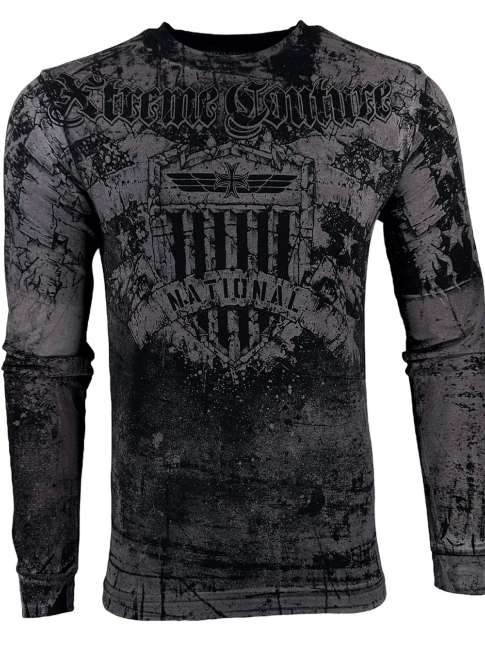 Men's Long Sleeve Xtreme Couture Shirt - Black/Gray